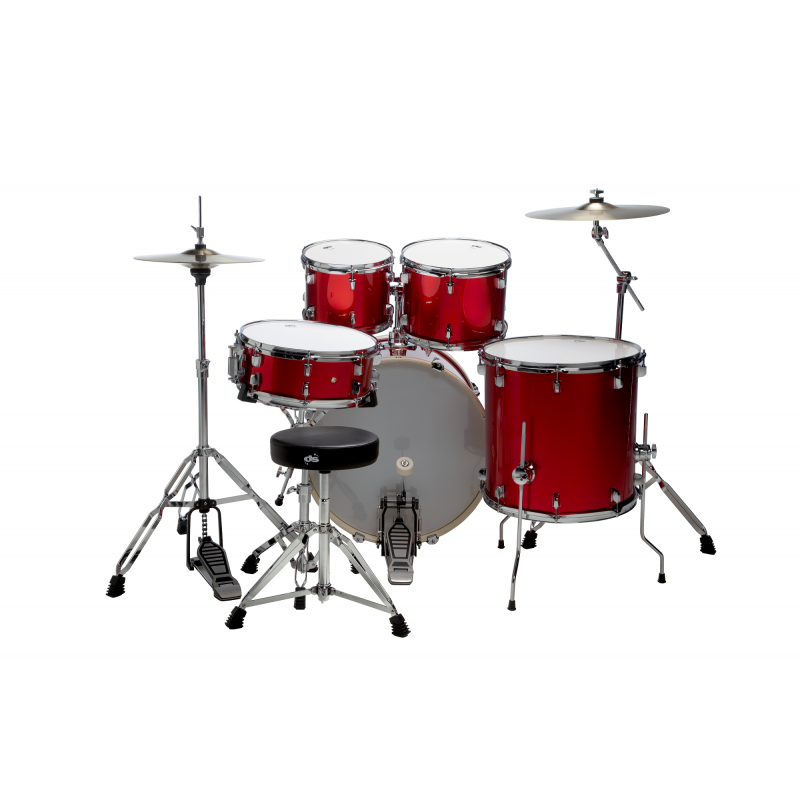 Dsdrum Dsx Stage Kit Red DSX2051 con Set Pelli Transparent Hw e Piatti Inclusi