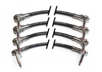 Reference Set 4 Cavi Pedaliere Jack Jack Testa Schiacciata Cm 15 E Da Cm20