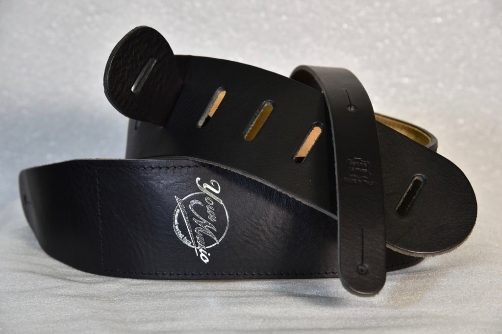 Your Music Tracolla 7 Cm In Cuoio Imbottita Black Made In Italy