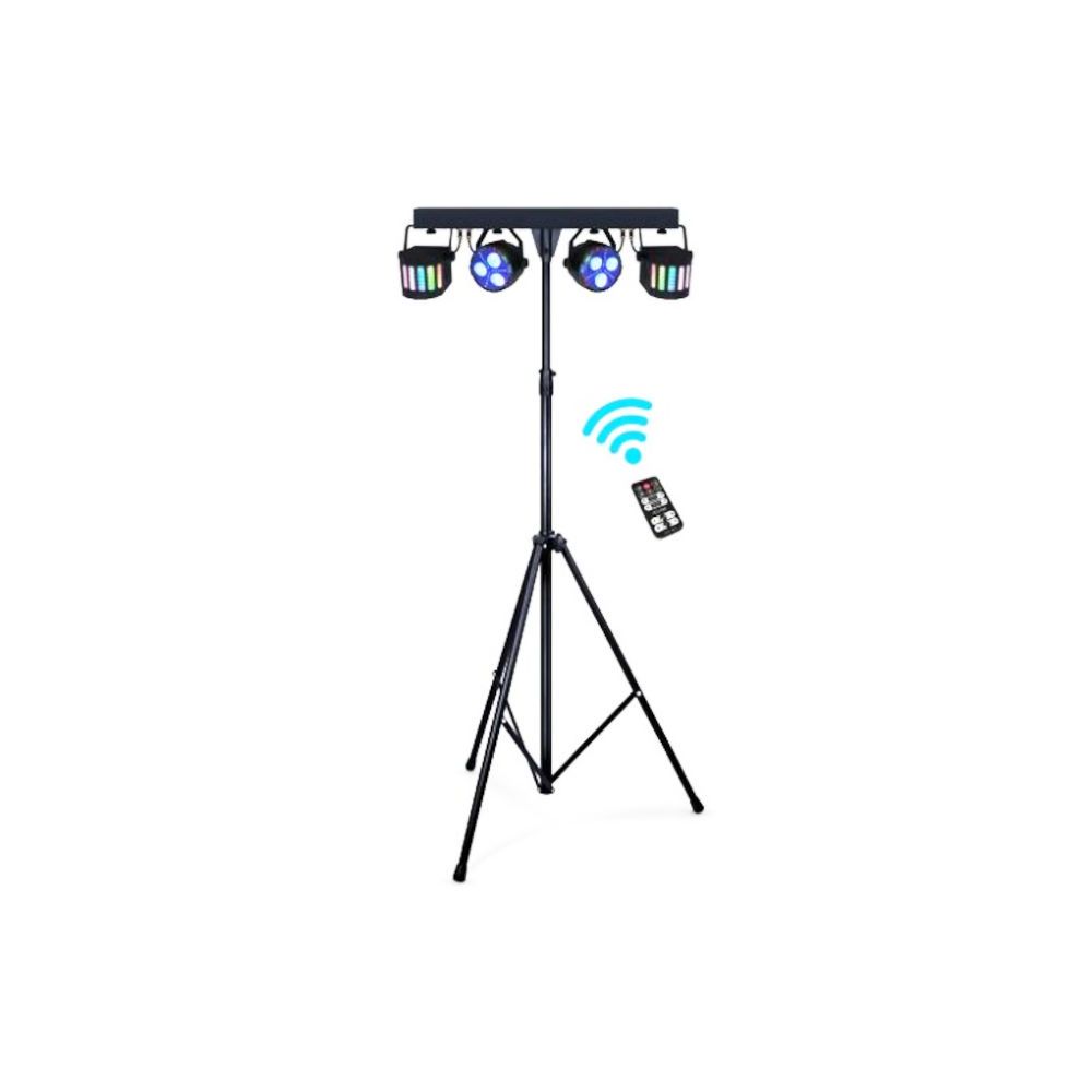 Pro Show Set  Barra con 2 Par Led RGB e 2 Effetti Led a Batterie con Stativo