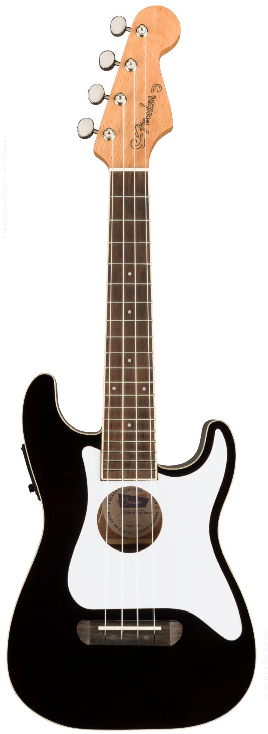 Fender Fullerton Strato Uke Concert Ukulele Black