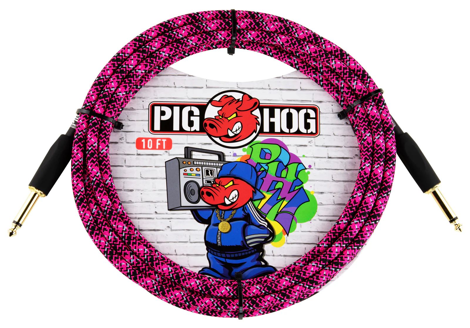 Pig Hog Pink Graffiti Instrument Cable 3 Mt.