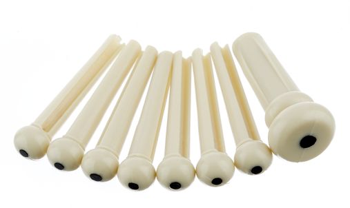 Fender Bridge Pin Set Ivory with Black Dot 7 Pz