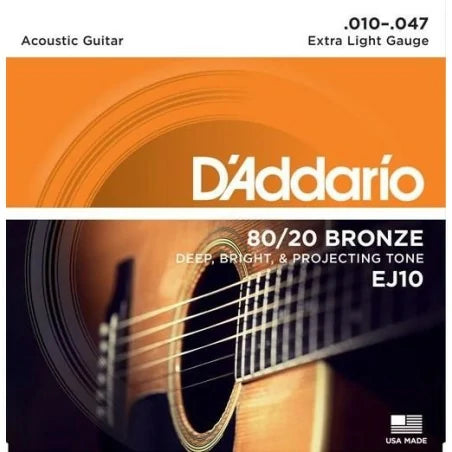 D'Addario Ej10 3-Pack Muta per Chitarra Acustica Bronze 10 - 47
