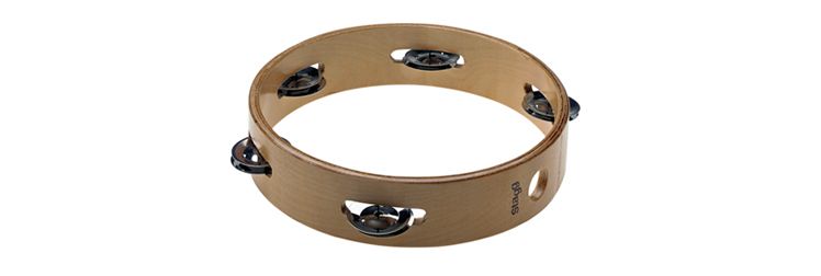 Stagg Tambourine 10 In Wood Without Head 1 row of Steel jingles