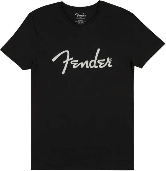 Fender T-Shirt Spaghetti Logo Men'S Tee Black X-Large