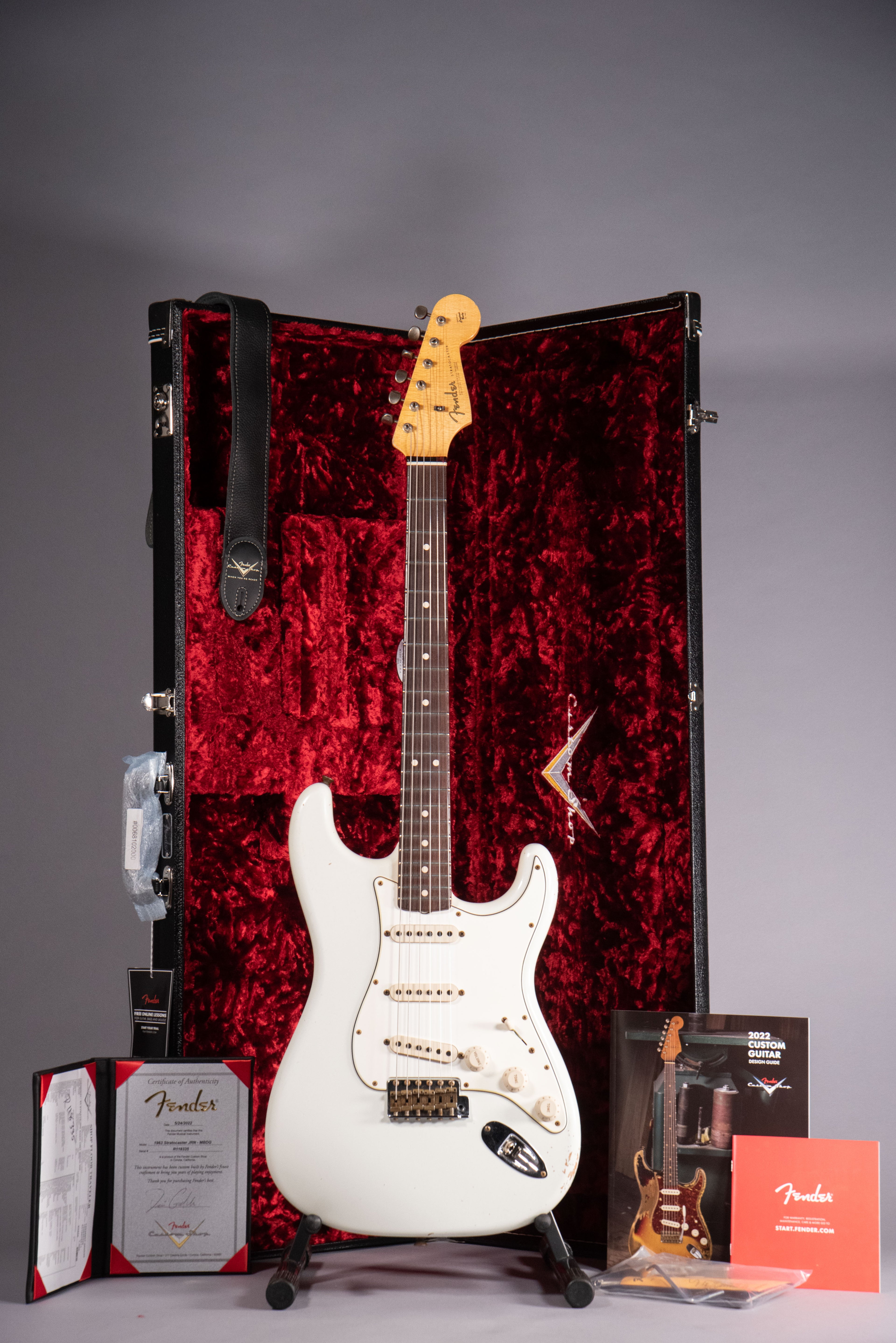 Fender CustomShop 63Stratocaster Jrn Relic MasterBuilt Galuszka AgedOlympicWhite