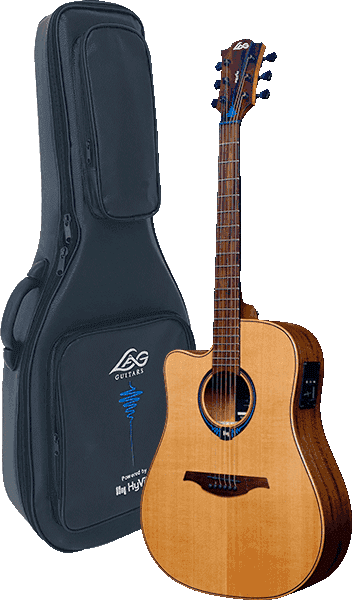 Lag TNHV15DCE Chitarra Acustica Natural Con Hyvibe System