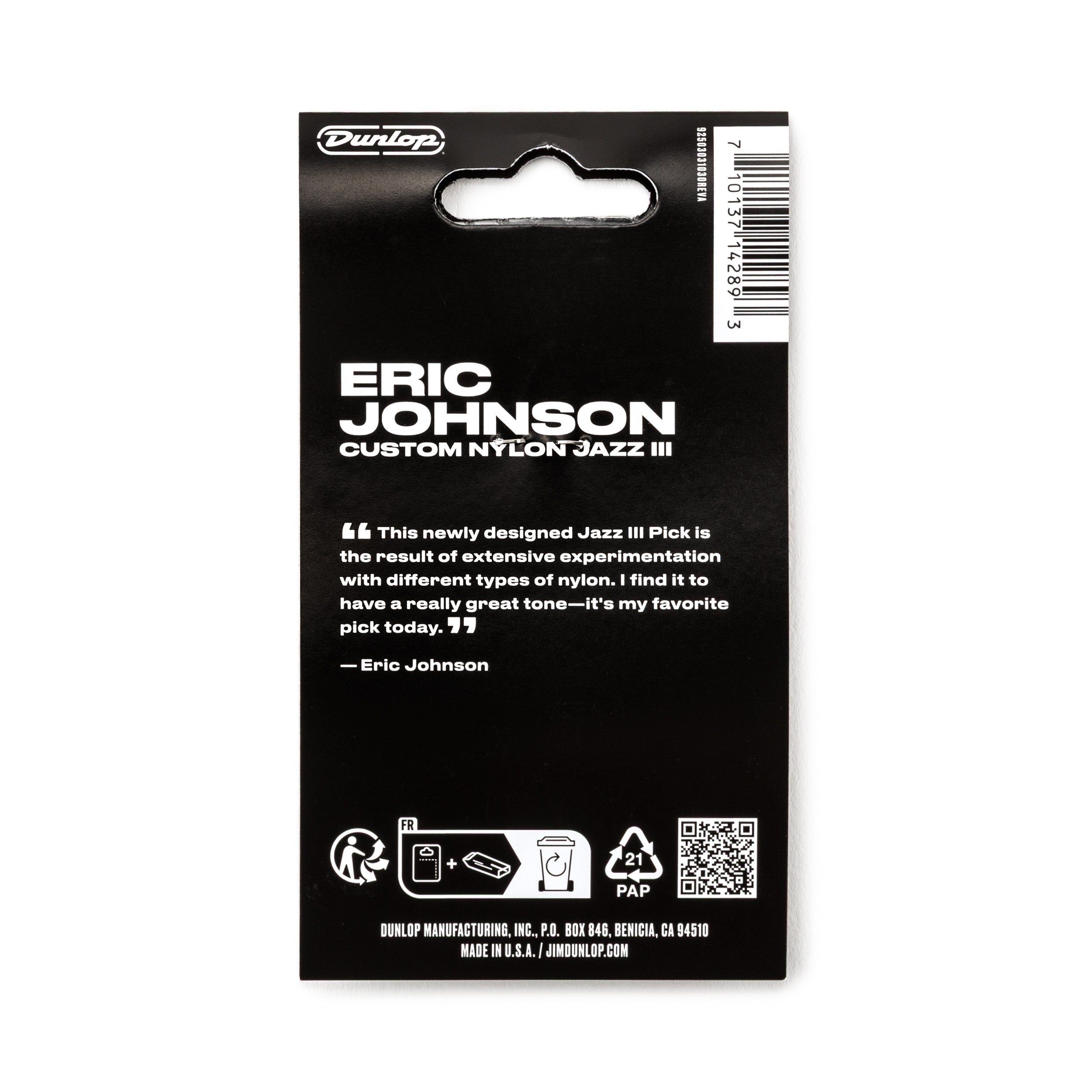 Dunlop 407P138EJ Eric Johnson Jazz III Player’s Pack