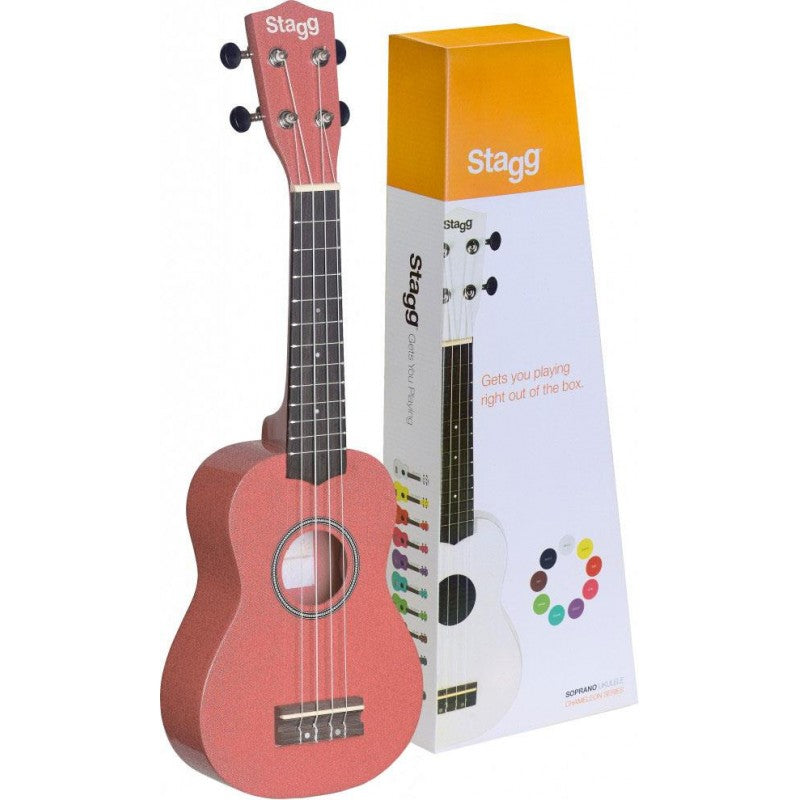 Stagg Us-Lips Ukulele Soprano Rosa con Borsa