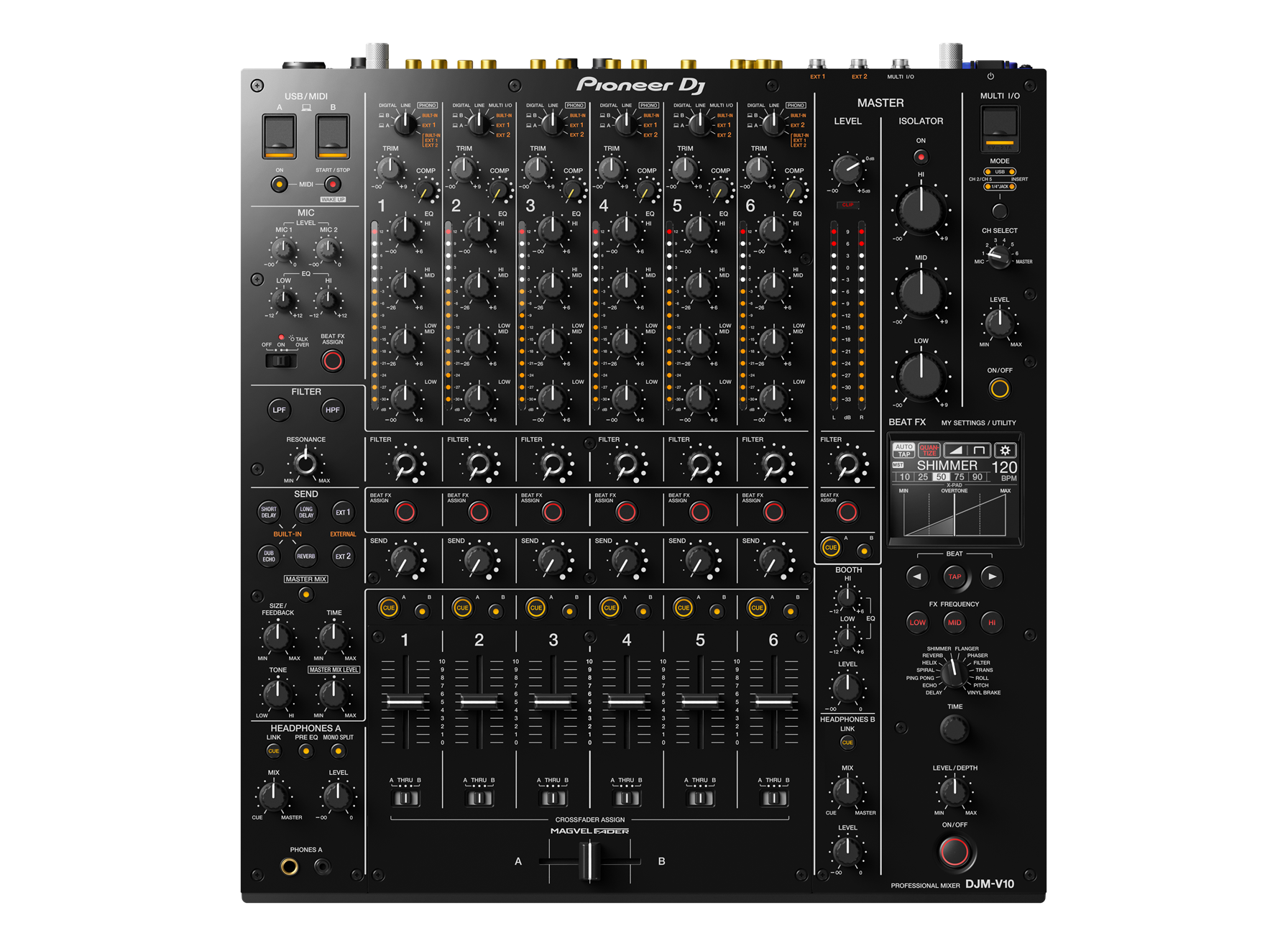 Pioneer Dj 6 Channel Pro Grade High End Digital Mixer Black