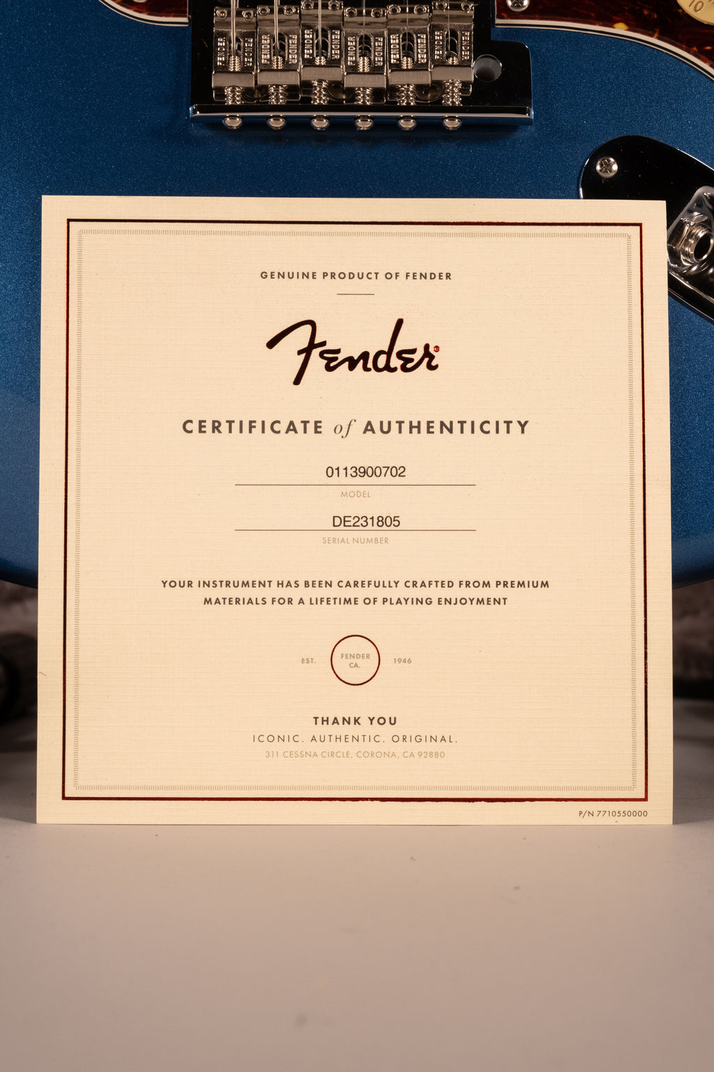 Fender American Professional II Stratocaster Rosewood Lake Placid Blue