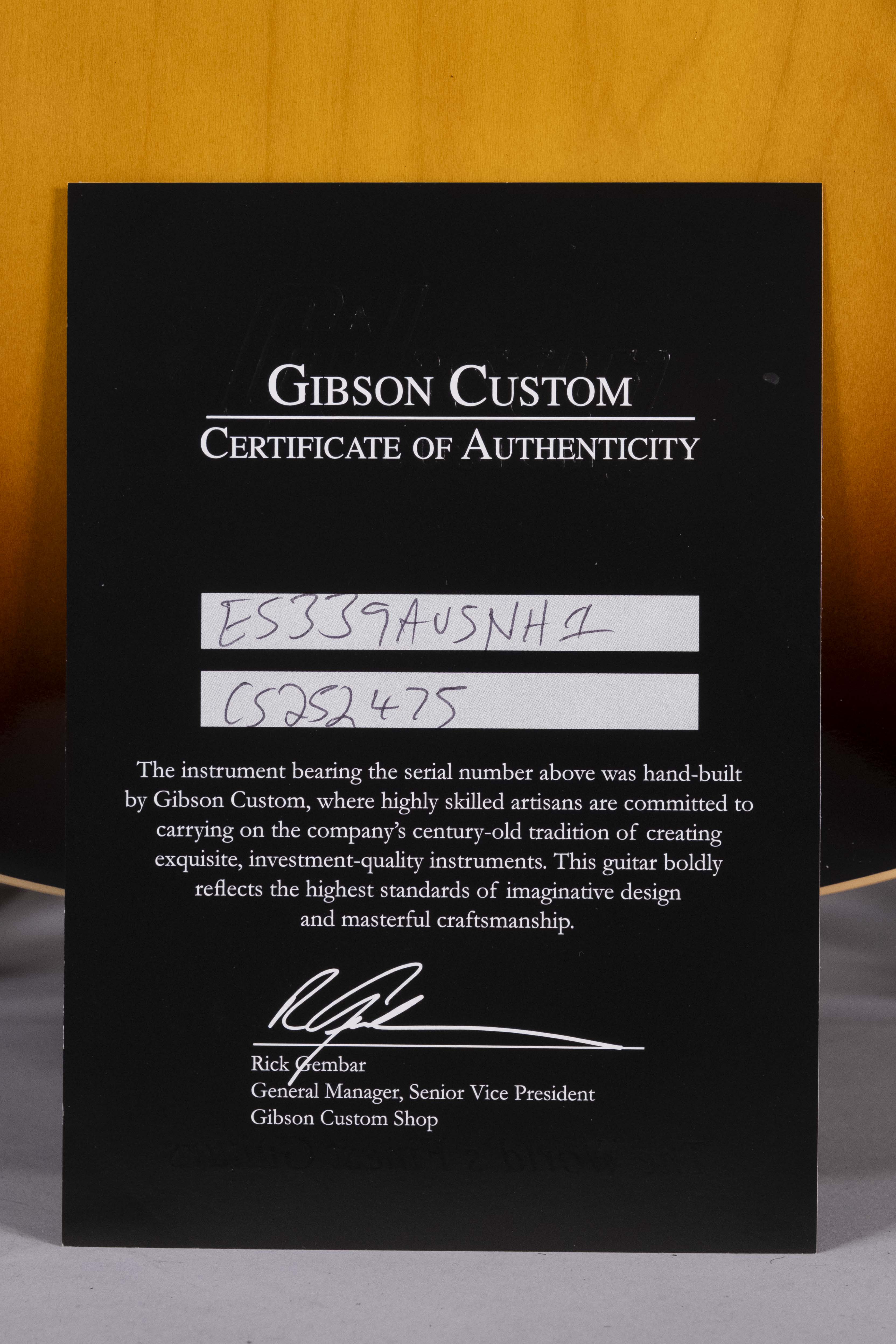 GIBSON ES 339 CUSTOM SHOP USATA