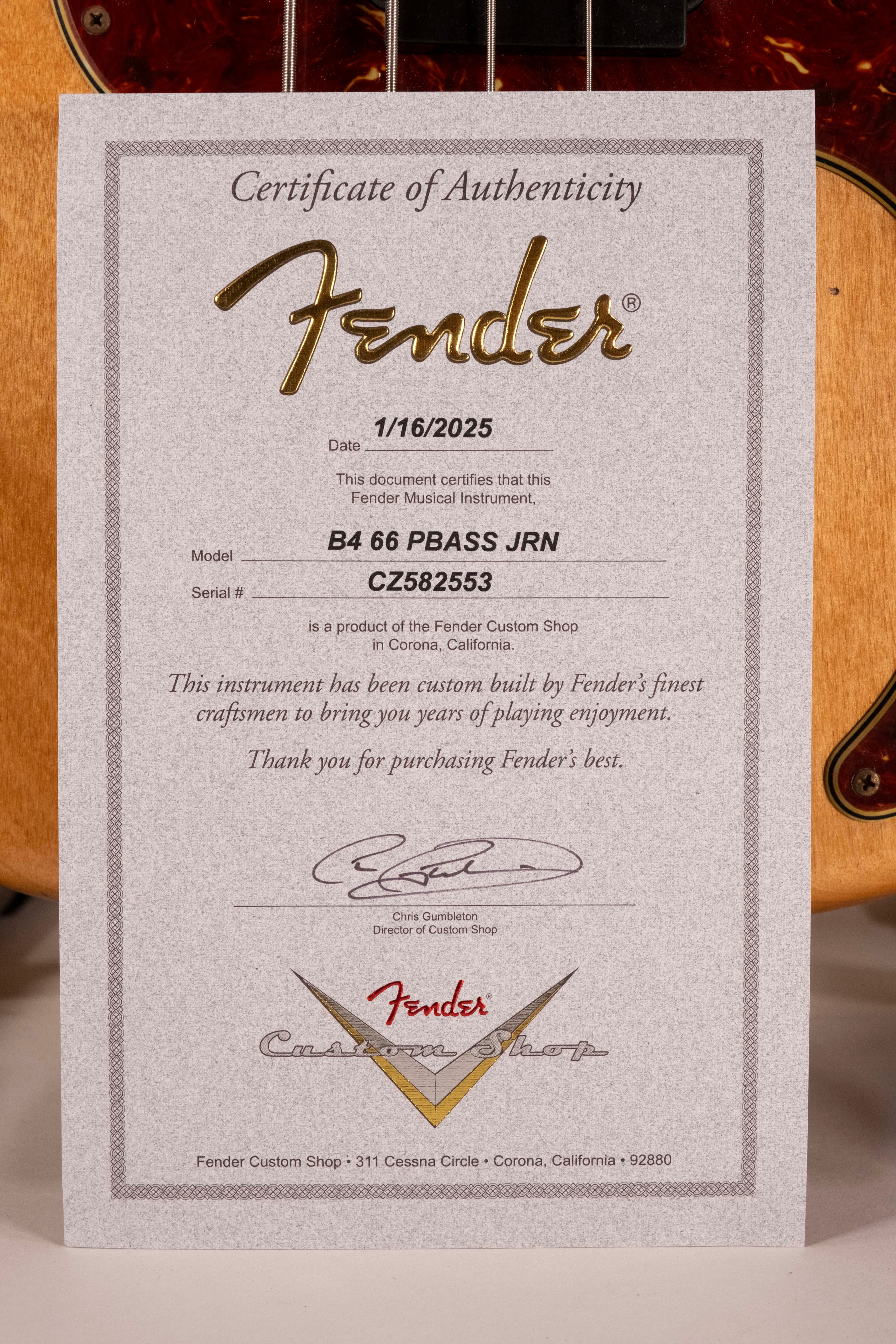Fender Custom Shop 1966 Precision Bass Journeyman Relic 3A RW Aged Natural