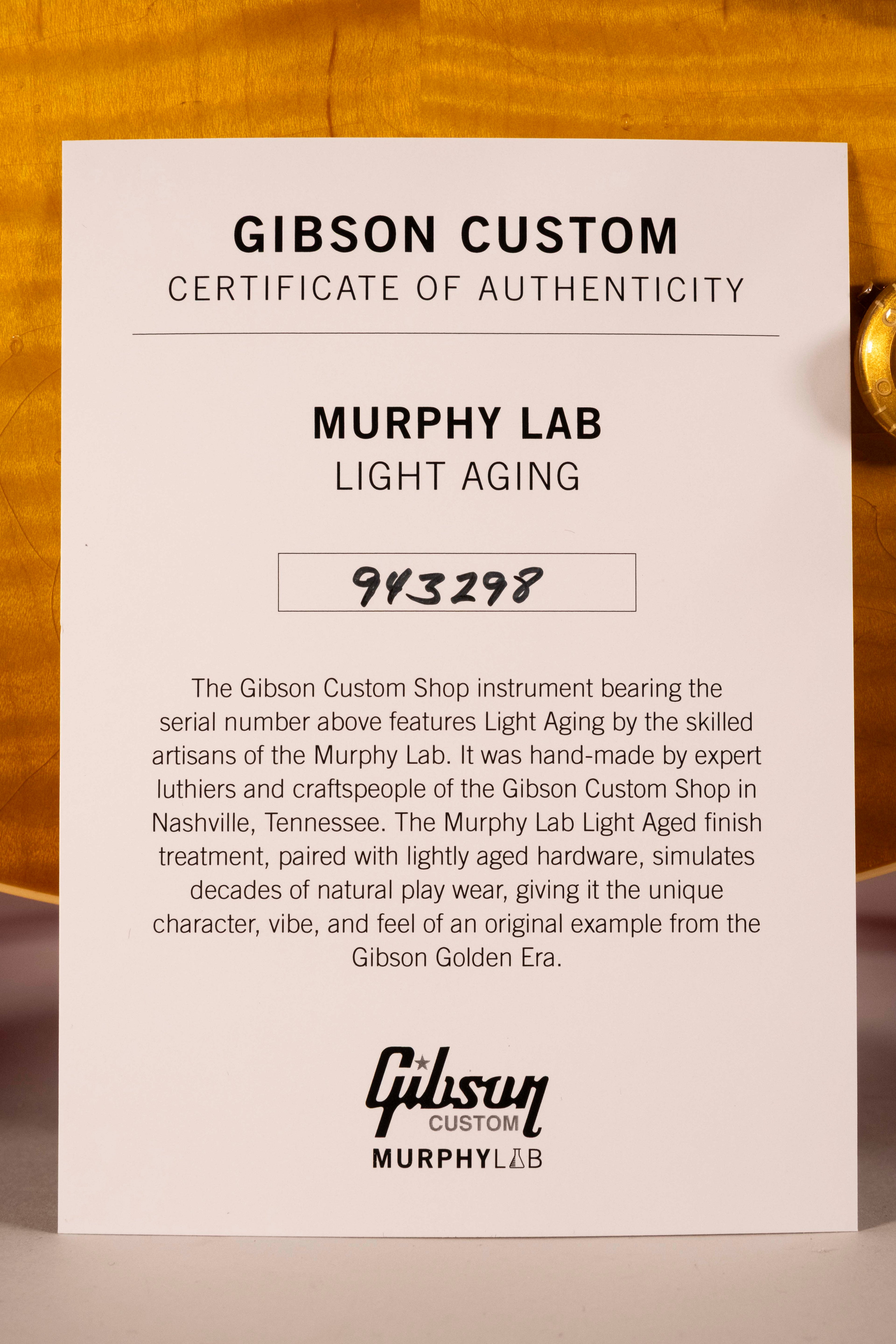 Gibson Custom Shop 1959 Les Paul Standard Dirty Lemon Light Aged