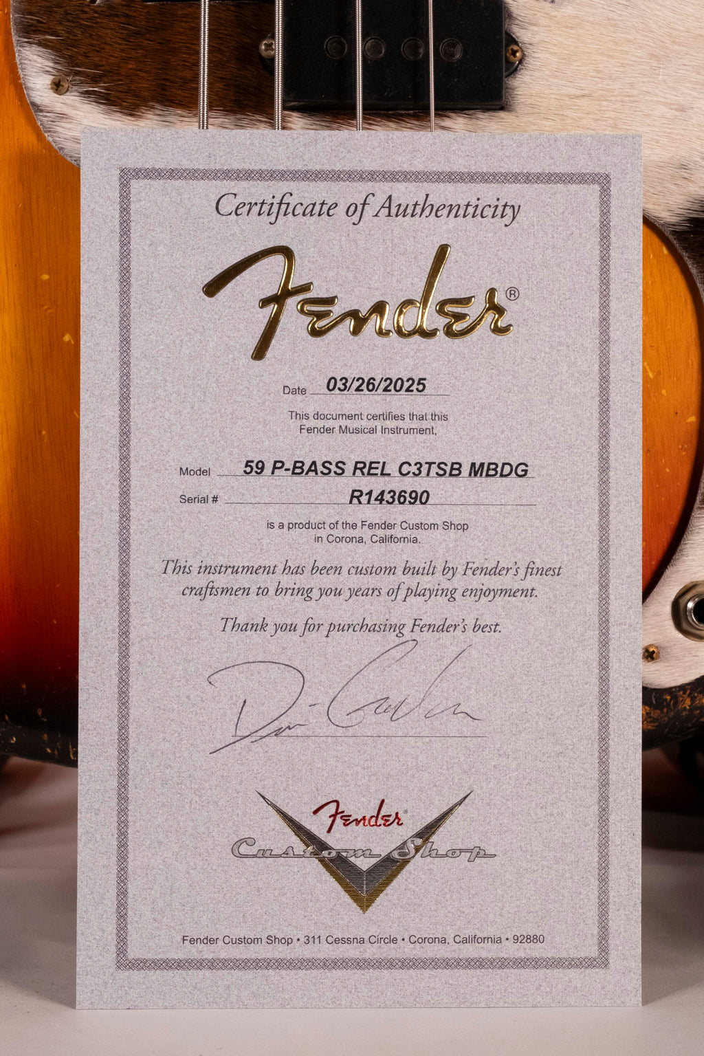 Fender Custom Shop 59 Precision Bass MN Relic 3 Tone Sunburst