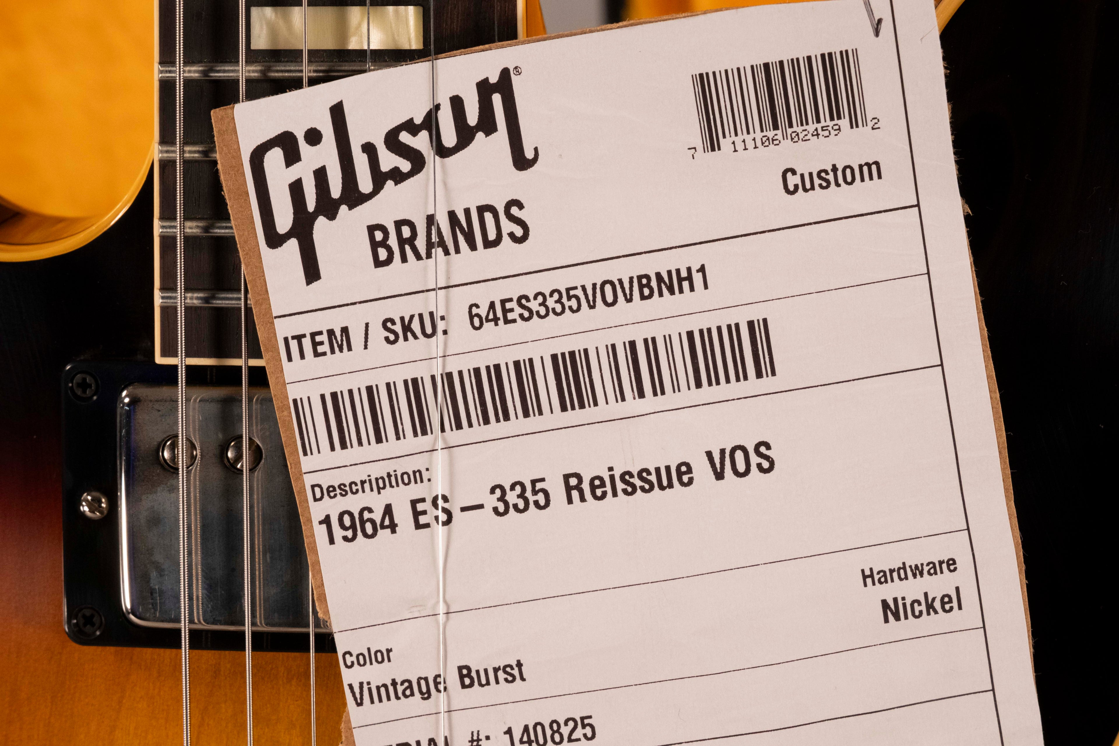 Gibson 1964 Es-335 Reissue Vintage Burst Custom Shop