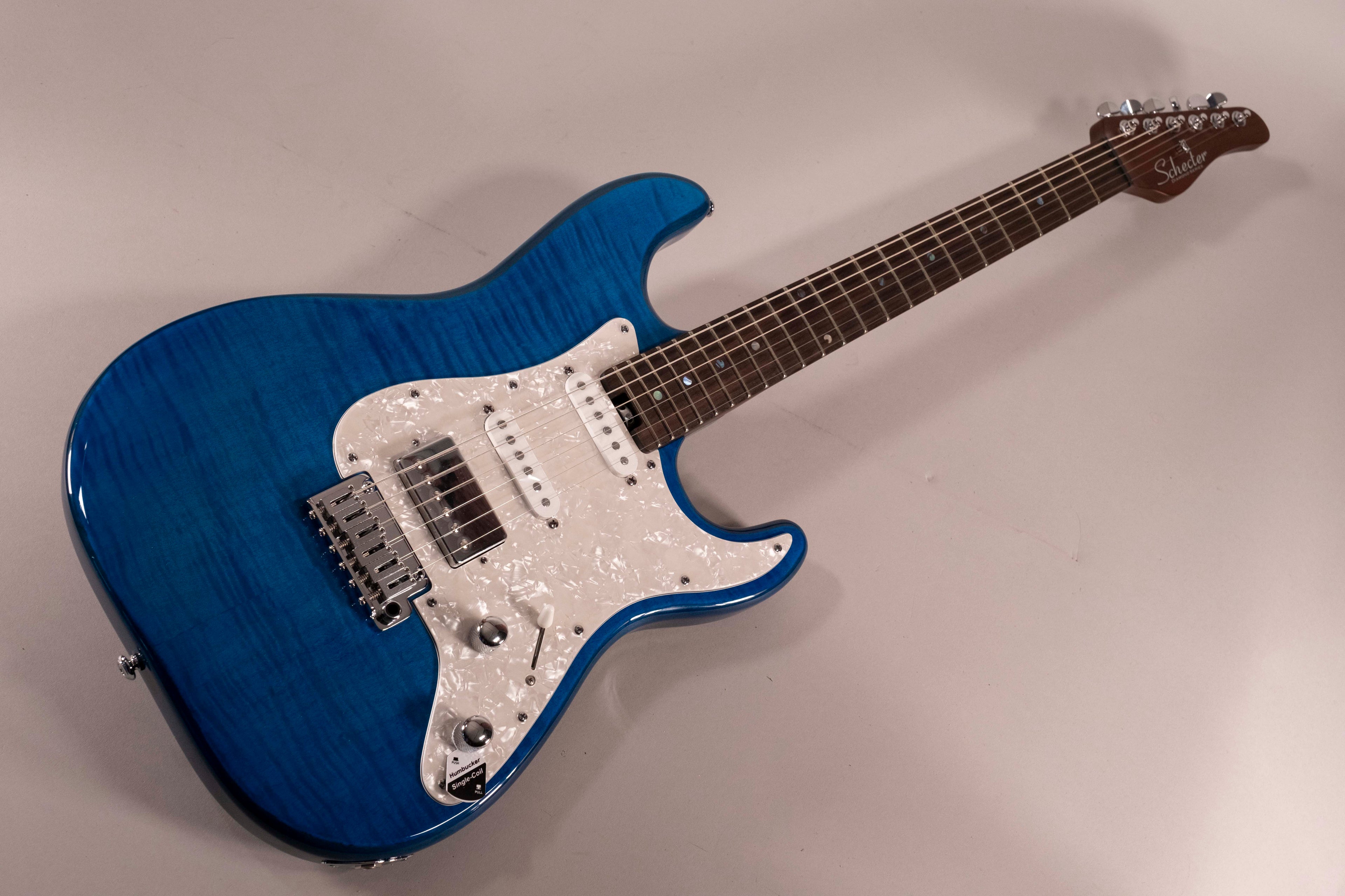 Schecter R66 Elite II Rosewood Traditional See-Thru Sky Blu