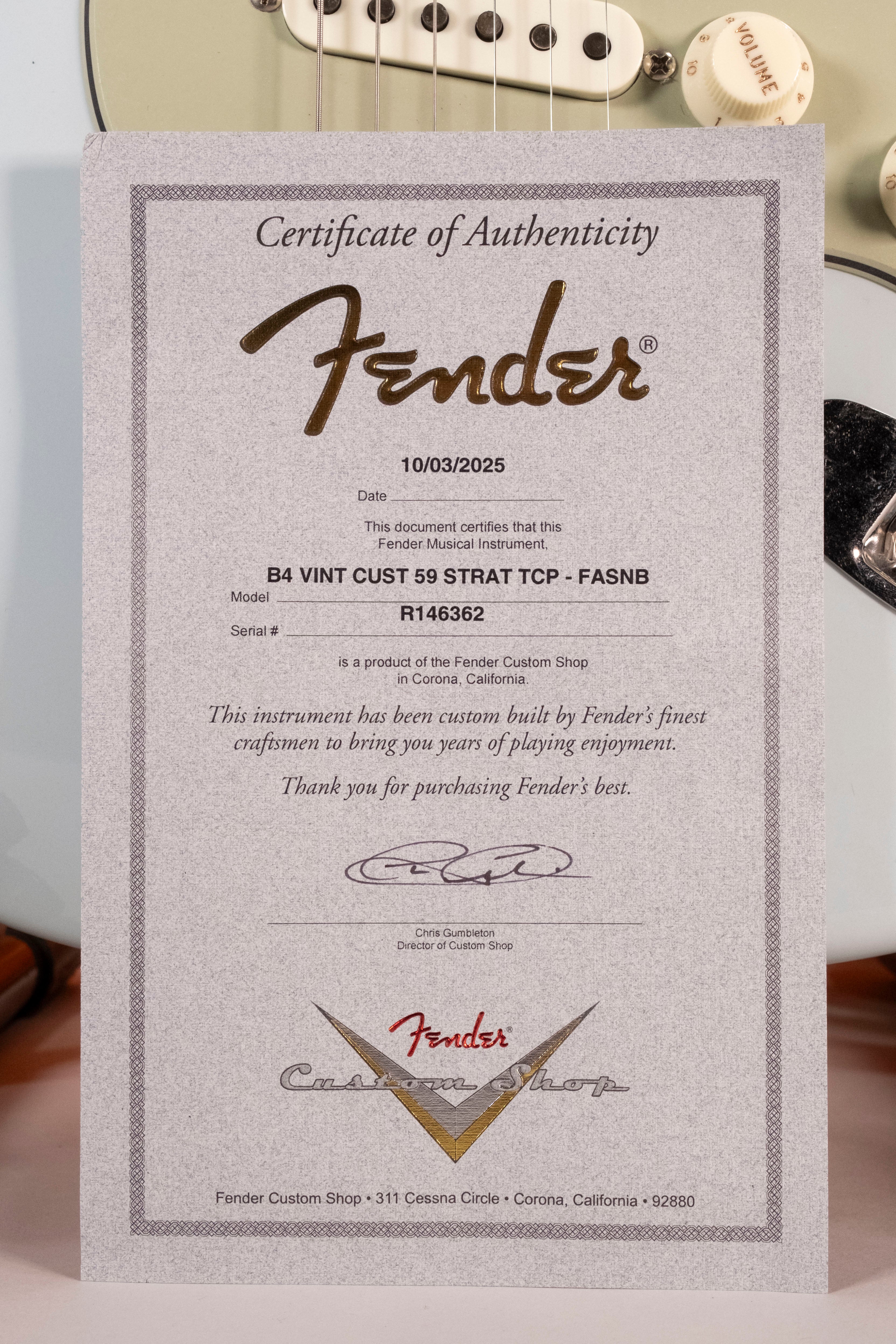 FENDER STRATOCASTER vintage custom 59 SONIC B. USATA