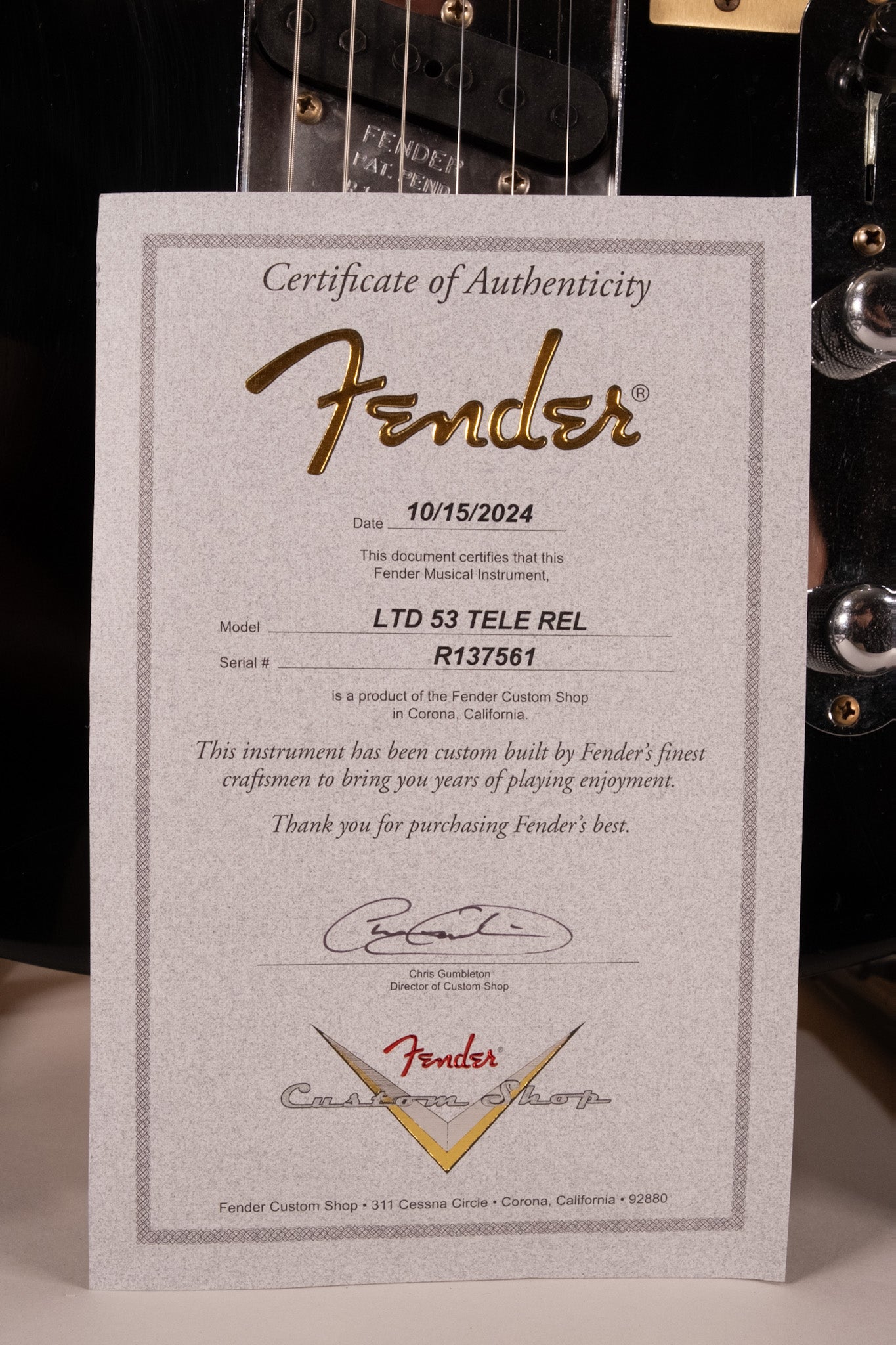 Fender Custom Shop Limited Edition 53 Telecaster Relic Aged Black