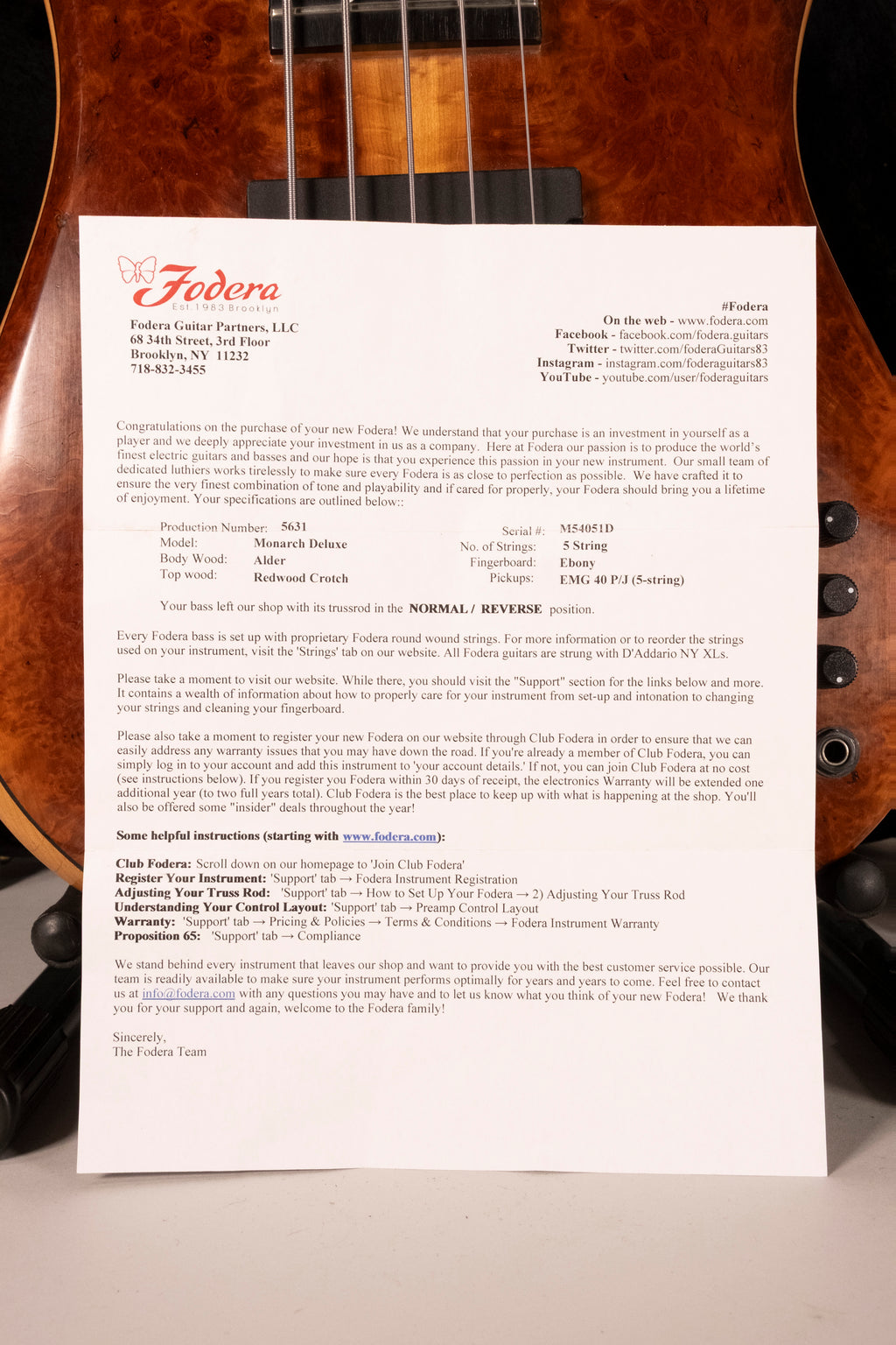 FODERA MONARCH DELUXE USATO