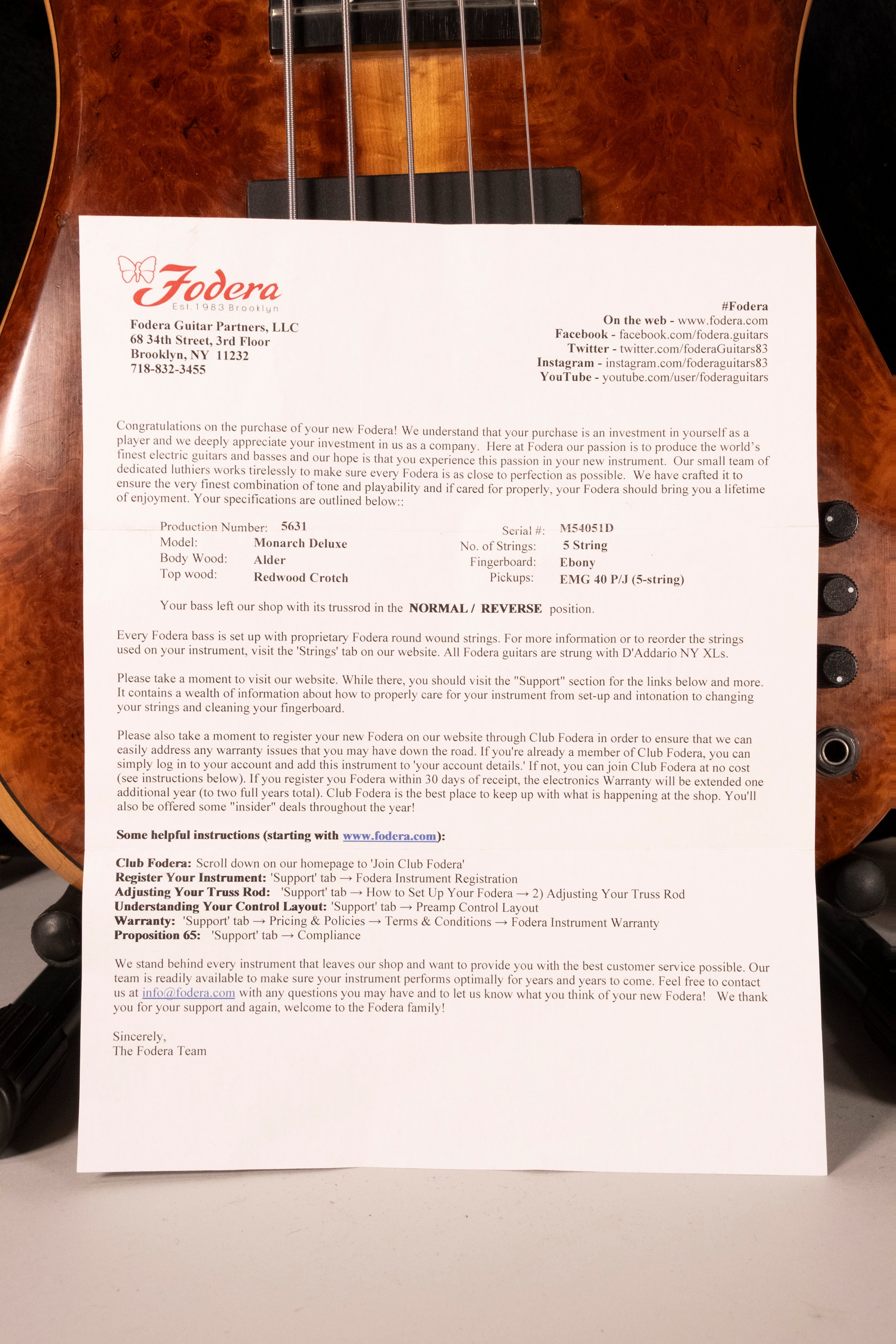 FODERA MONARCH DELUXE USATO