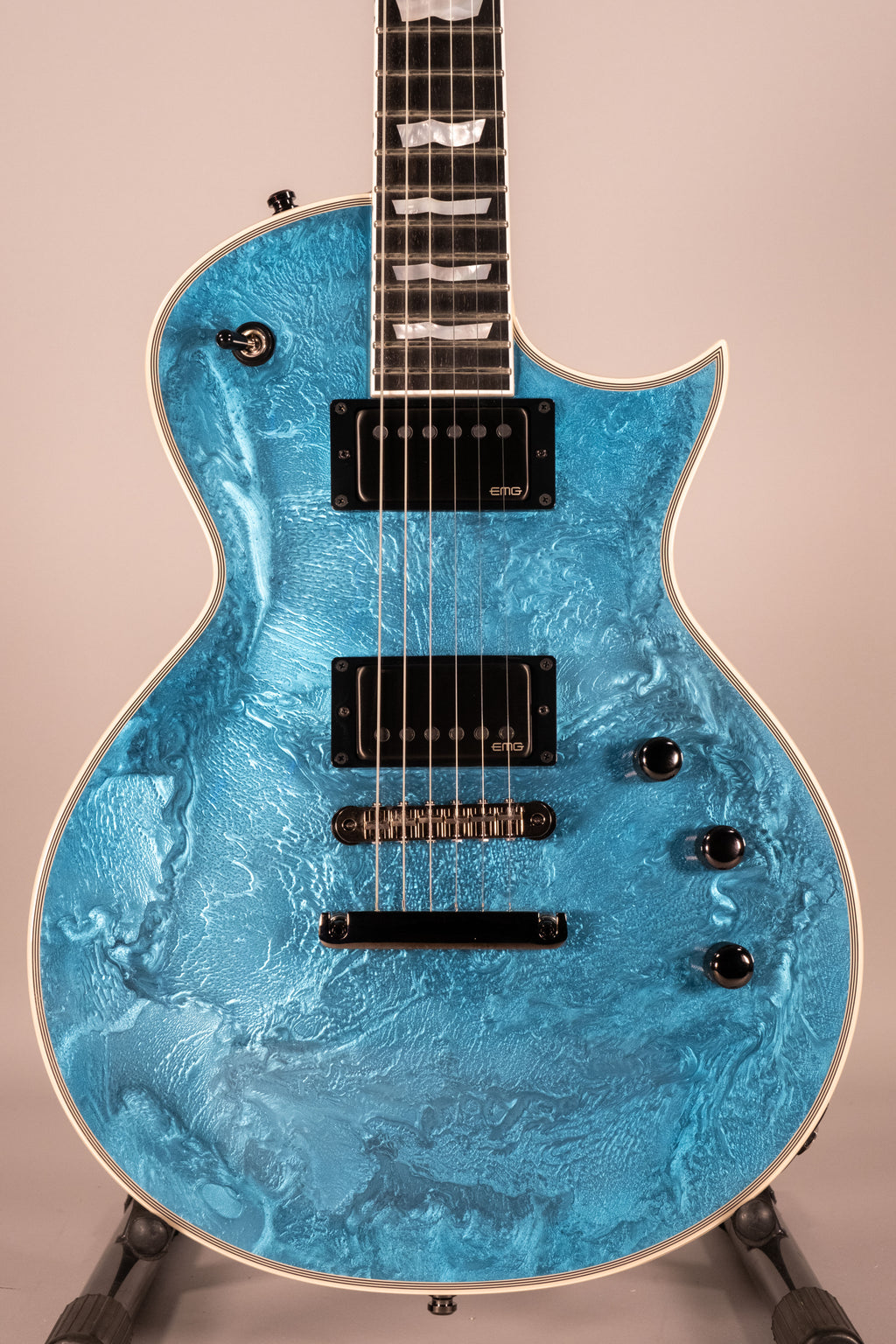 ESP ECLIPSE Custom Blue Liquid Metal Burst with Case