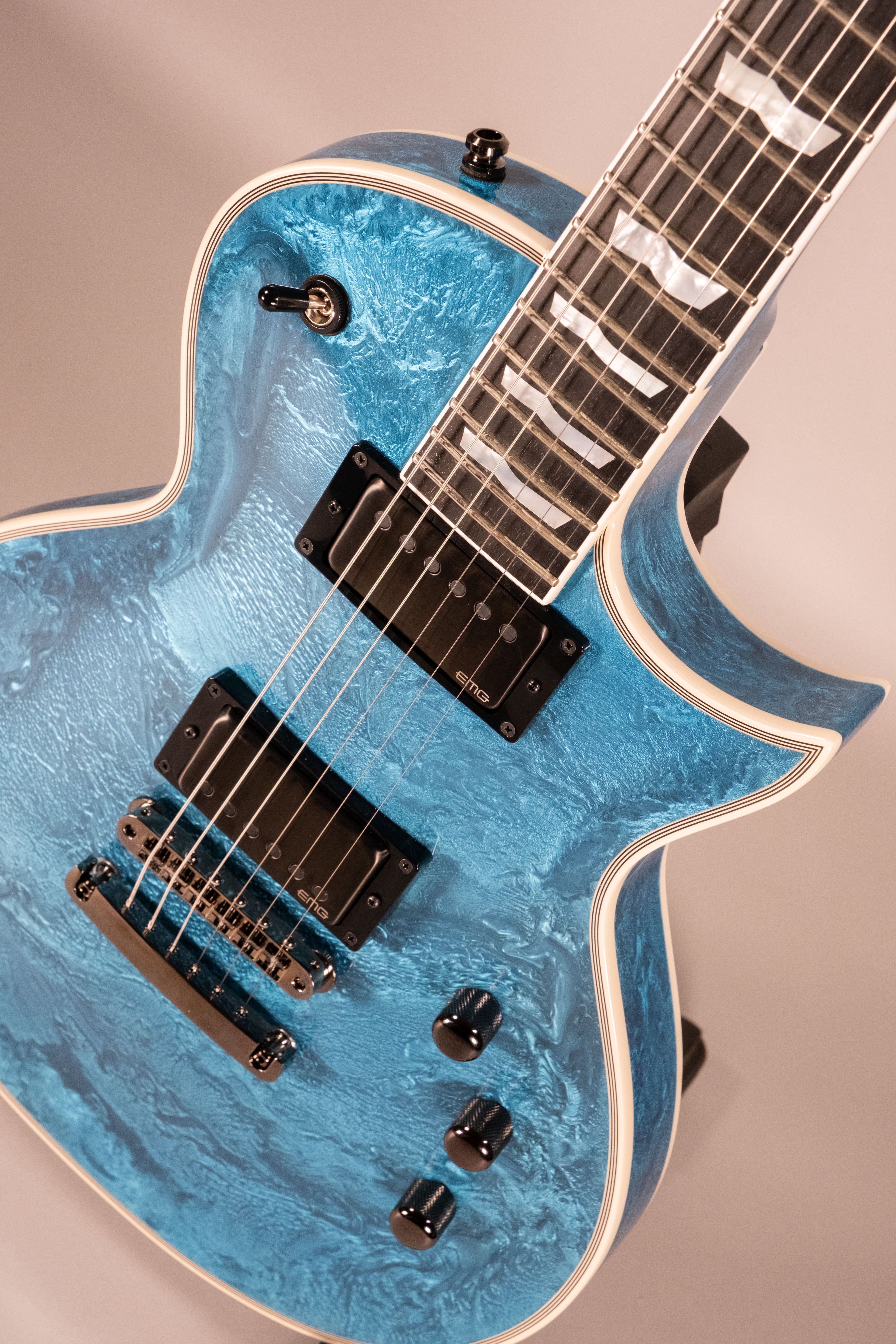 ESP ECLIPSE Custom Blue Liquid Metal Burst with Case