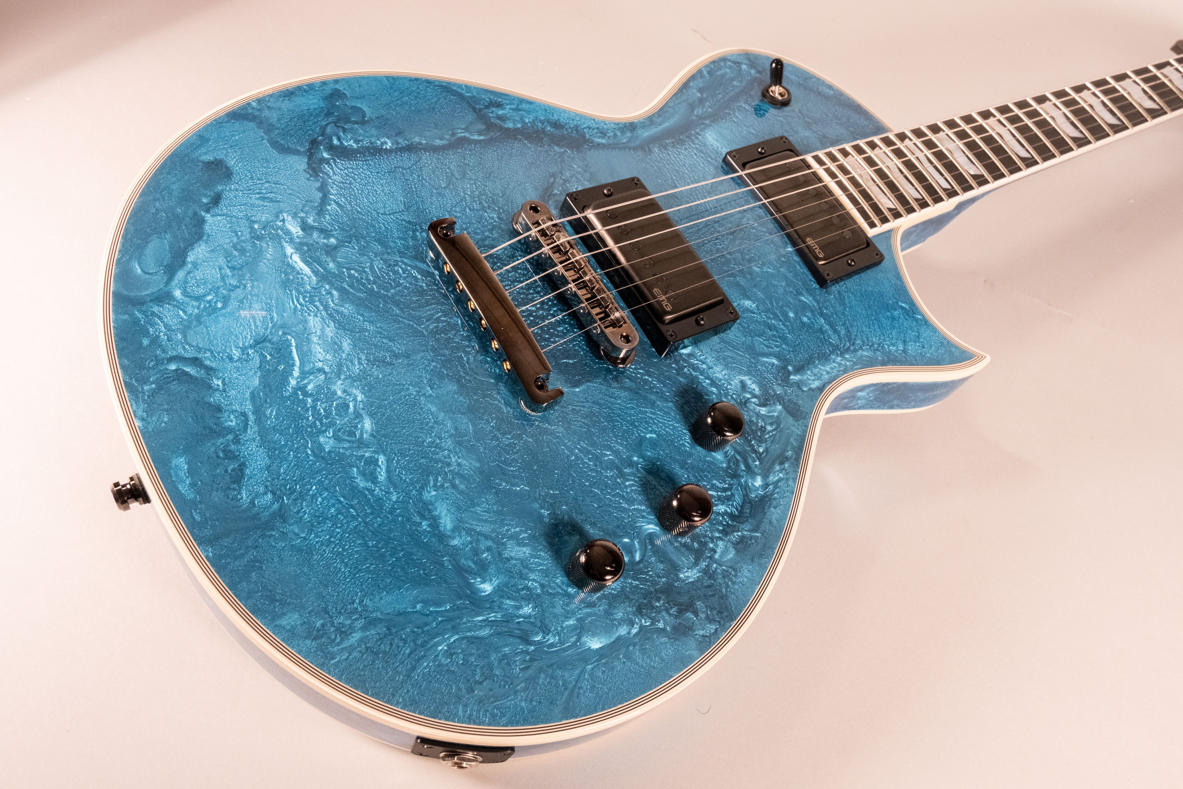 ESP ECLIPSE Custom Blue Liquid Metal Burst with Case