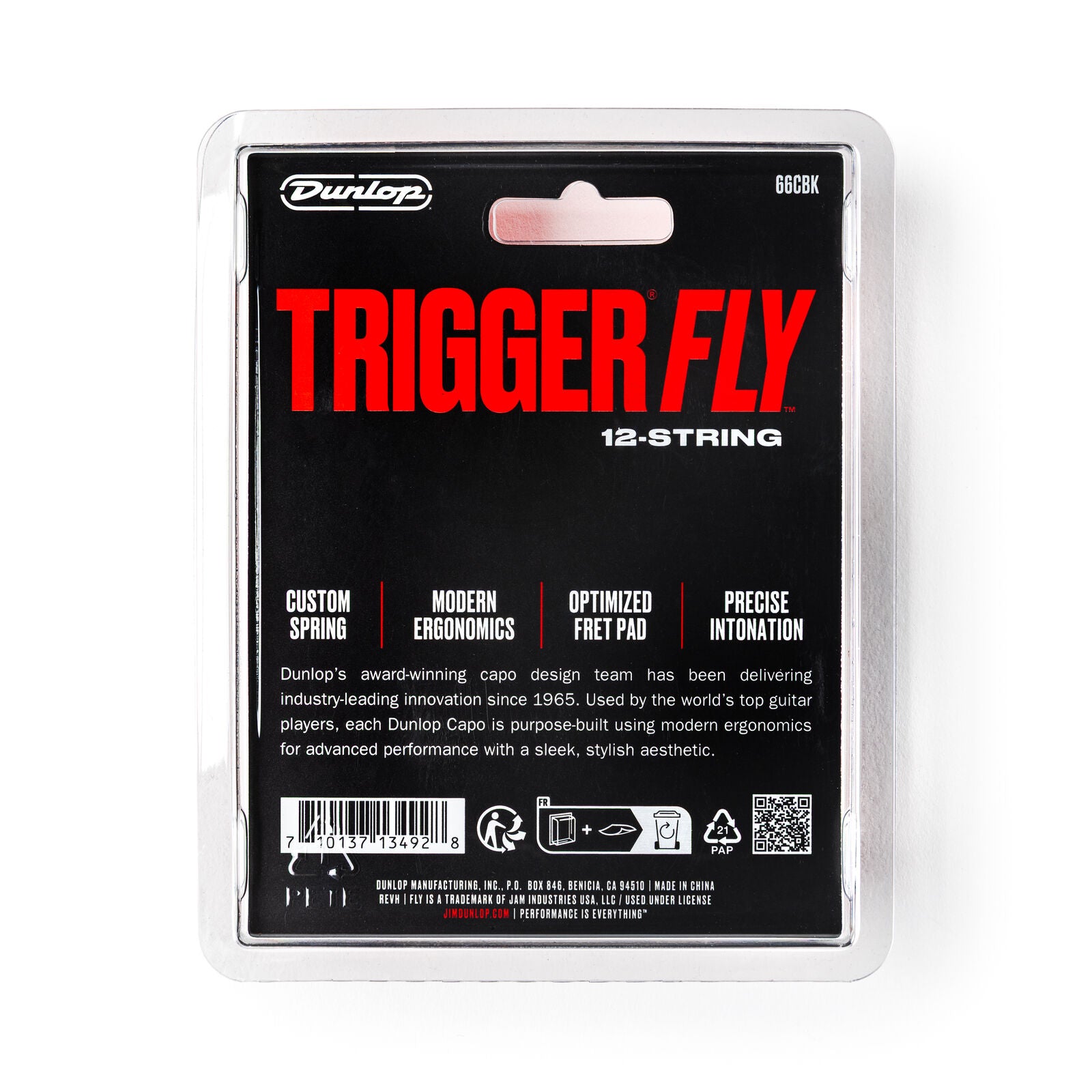 Dunlop 66CBK Trigger Fly Capo 12 String Black