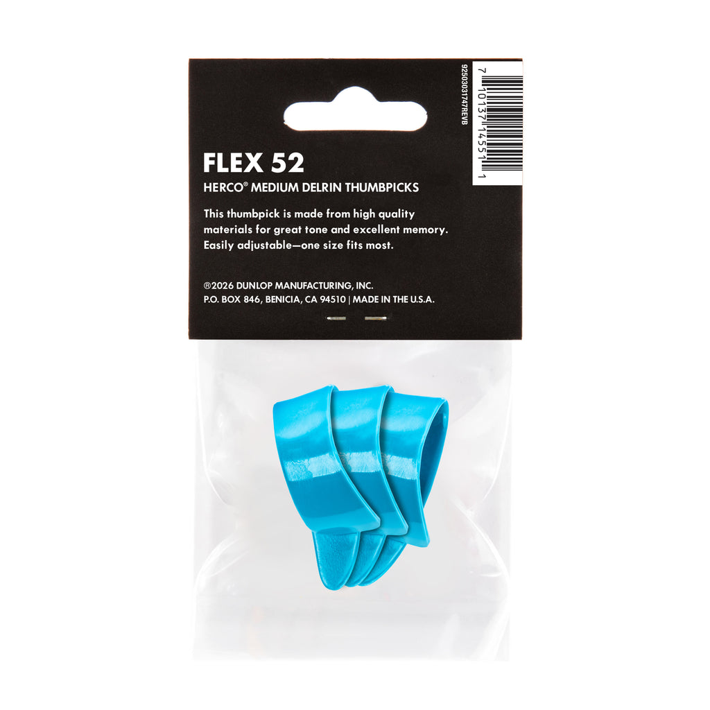 Dunlop HE115 Flex 52 Thumbpicks Medium Player's Pack 3
