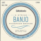 D'Addario Muta Ej69b Banjo Phosphor Bronze Light Ball