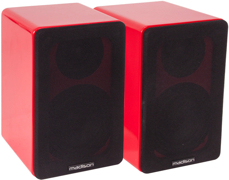 Madison Madbs4re Coppia Diffusori Stereo da Mensola 60W Red