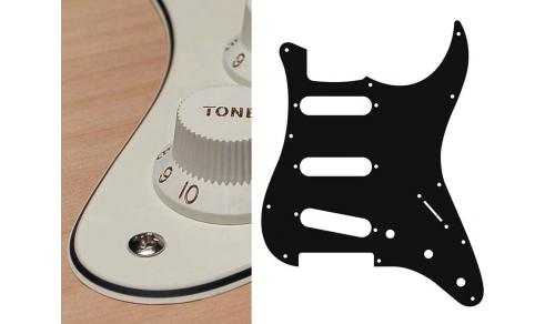 Boston Electric Guitar Pickguard SSS 3-Ply Vintage White