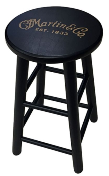 Martin 18N0254 Sgabello Legno Nero con Logo Gold H.61cm