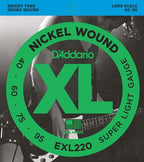 D'Addario Nickel Wound 40-95 Long Scale Muta Per Basso Elettrico