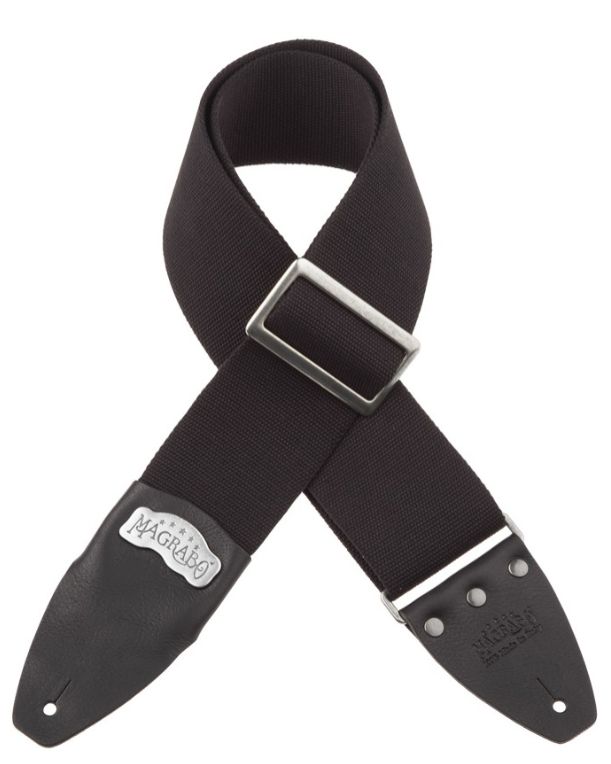 Magrabo 243201M SC Cotton Nero 8cm terminali Core Nero, fibbia Recta Argento