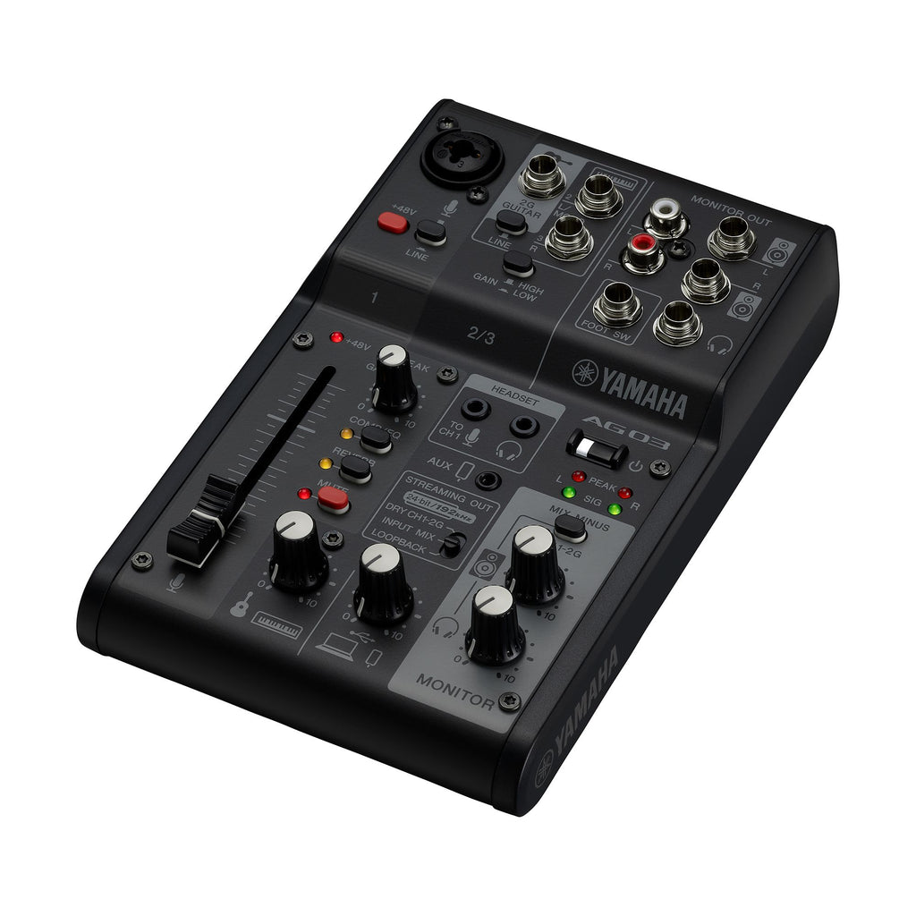 Yamaha Ag03Mk2 3-Channel Live Streaming Mixer with USB and Audio Interface