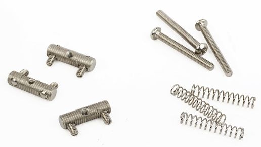 Fender American Vintage Telecaster Threaded Bridge Saddles Set di 3 Nickel