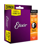 Elixir 3x2 pack 16545 acoustic phosphor bronze nanoweb