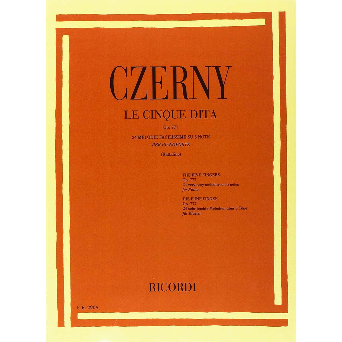 Ricordi Czerny Le Cinque Dita OP 777