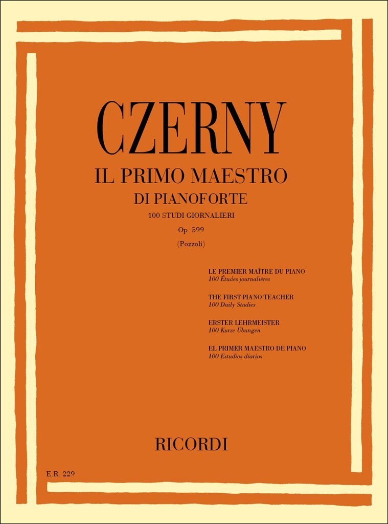 Ricordi Czerny Il Primo Maestro Di Pianoforte 100 Studi Giornalieri OP 599