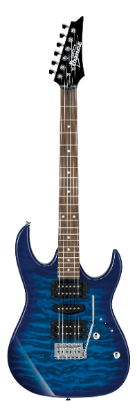 Ibanez Grx70Qatbb Chitarra Elettrica Transparent Blue Burst