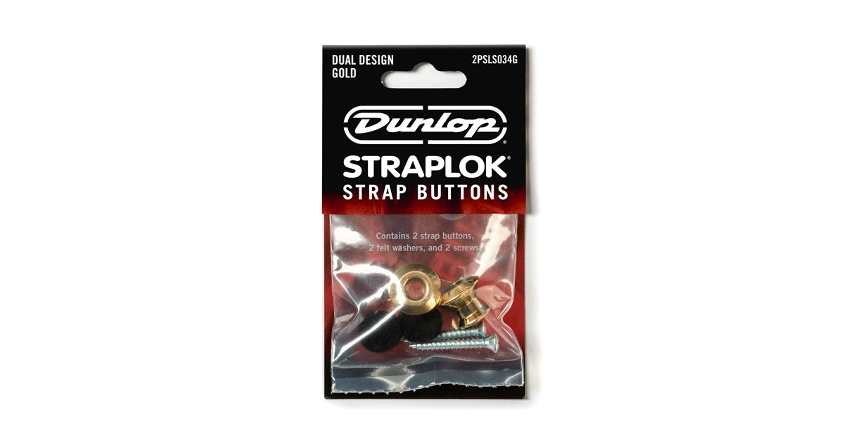 Dunlop 2PSLS034G Straplok Dual Button Gold