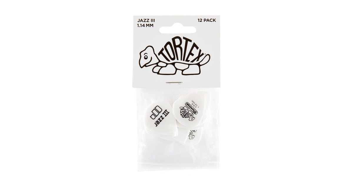 Dunlop 478P1.14 TORTEX WHITE JAZZ III, 1.14MM