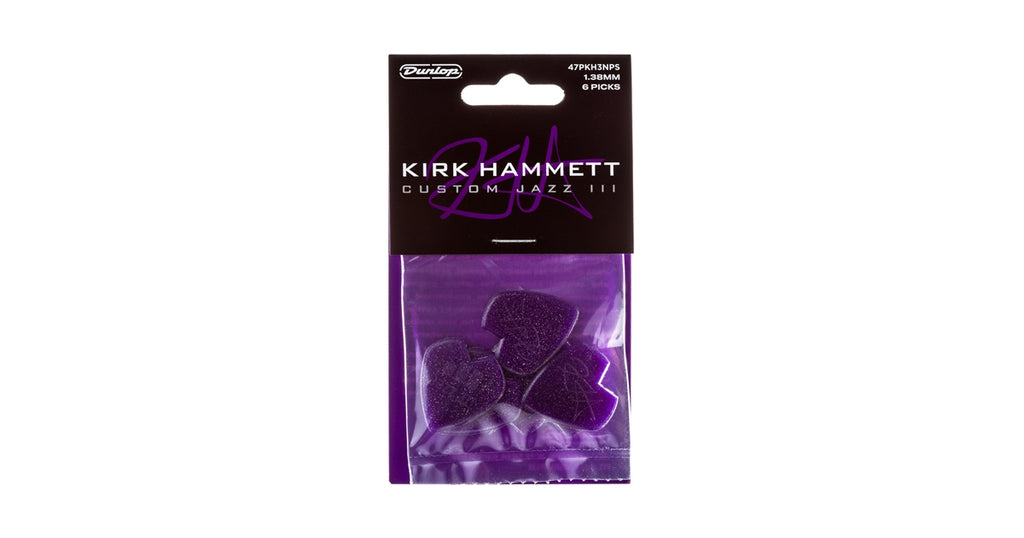 Dunlop 47PKH3NPS Kirk Hammett Purple Sparkle Jazz III Player's Pack/6