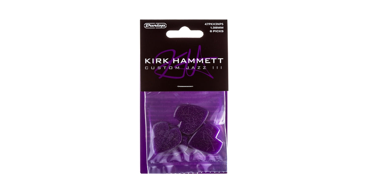 Dunlop 47PKH3NPS Kirk Hammett Purple Sparkle Jazz III Player's Pack/6