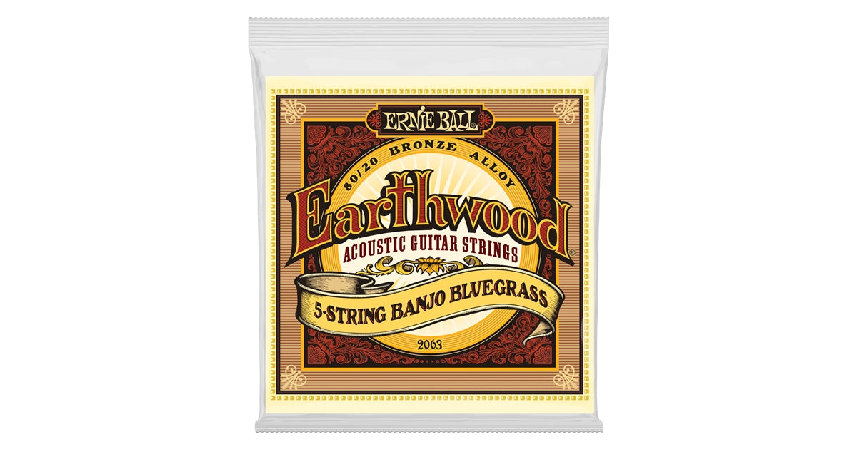 Ernie Ball 2063 Earthwood Banjo Bluegrass Terminate ad Anello Bronzo 80/20