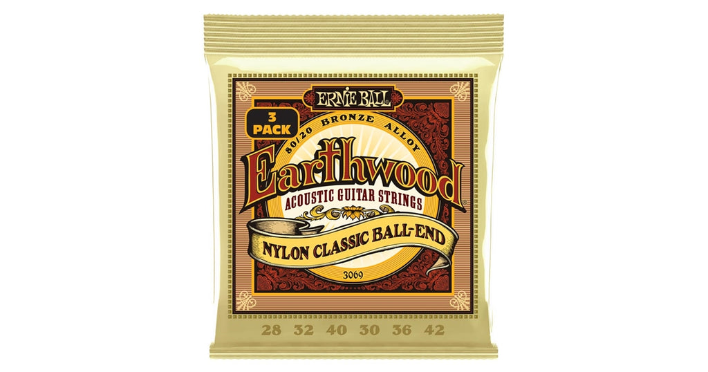Ernie Ball 3069 Erthwd Folk Nylon, Pk 28 42