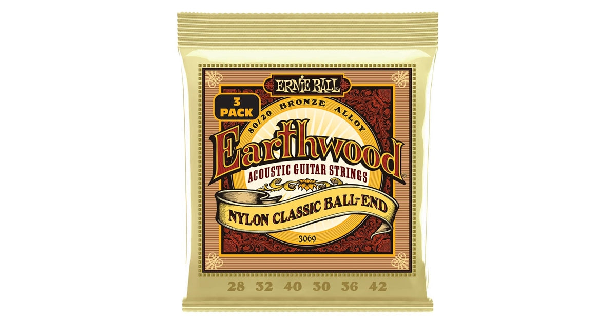 Ernie Ball 3069 Erthwd Folk Nylon, Pk 28 42